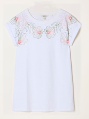 FatFace Ivy White Embroidered Placement Floral T-Shirt - Image 5 of 5