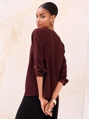 Lipsy Zip Front 3/4 Sleeve Top - صورة 4 من 4