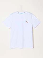FatFace White Embroidered Bird Graphic Tshirt - Image 6 of 7