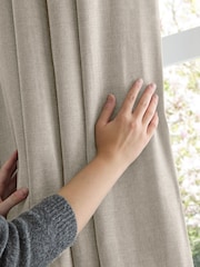 Furn Natural Soft Chenille Lined Eyelet Curtains - Image 3 of 7