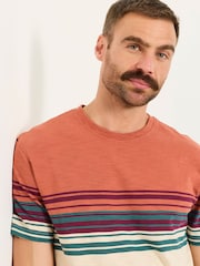 FatFace Terracotta Ripley Chest Stripe T-Shirt - Image 3 of 5