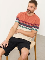 FatFace Terracotta Ripley Chest Stripe T-Shirt - Image 4 of 5