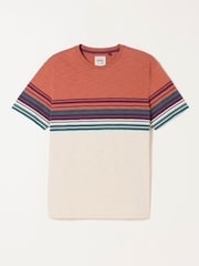 FatFace Terracotta Ripley Chest Stripe T-Shirt - Image 5 of 5
