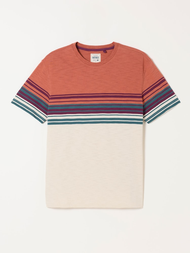 FatFace Terracotta Ripley Chest Stripe T-Shirt - Image 5 of 5