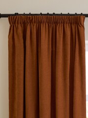 Furn Rust Soft Chenille Lined Pencil Pleat Curtains - Image 6 of 7