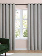 Furn Soft Chenille Lined Eyelet Curtains - Bild 2 von 7