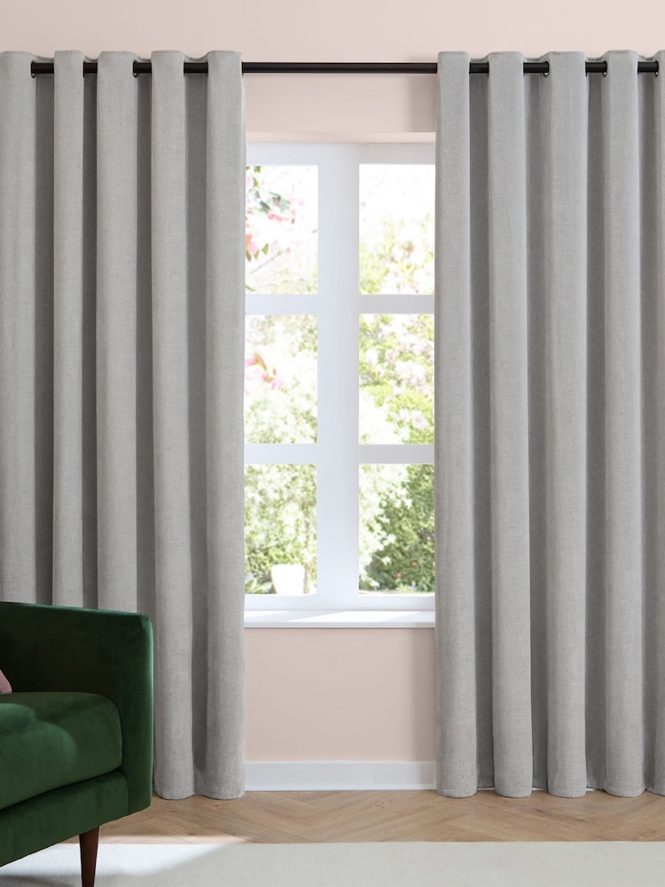 Furn Soft Chenille Lined Eyelet Curtains - Bild 2 von 7