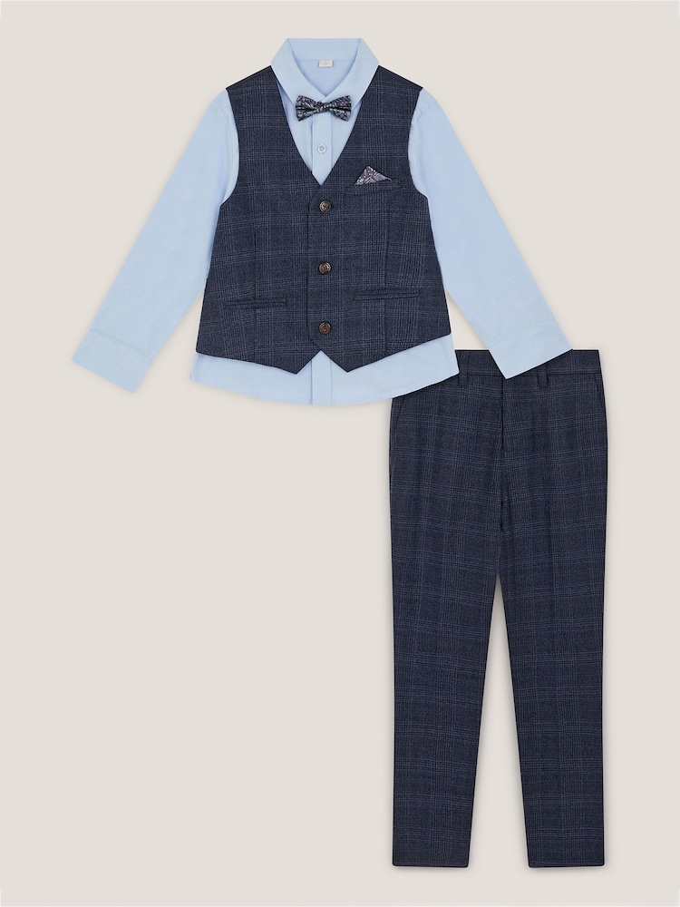 Monsoon Blue Four-Piece Oliver Check Suit - Image 2 of 4