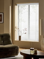 White Alina Made To Measure 50mm Starwood Fauxwood 25mm Tranquil Taped Venetian Blinds - Image 1 of 5