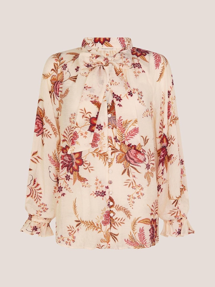 Monsoon Cream Yasmina Floral Print Blouse - Image 6 of 6 Monsoon Cream Yasmina Floral Print Blouse - Image 6 of 6