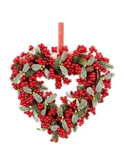 Premier Decorations Ltd 30cm Berry And Leaf Heart Wreath - Image 2 of 2