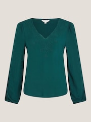 Monsoon Blue Fey Embroidered Lace Blouse - Image 5 of 5