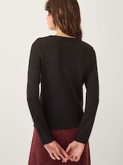Monsoon Black Bonnie Asymmetrical Button Jumper - Image 5 of 5