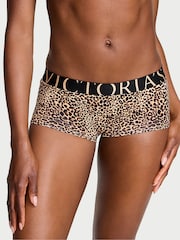 Victoria's Secret Leopard Brown Short Exploded Logo Knickers - Image 1 of 2