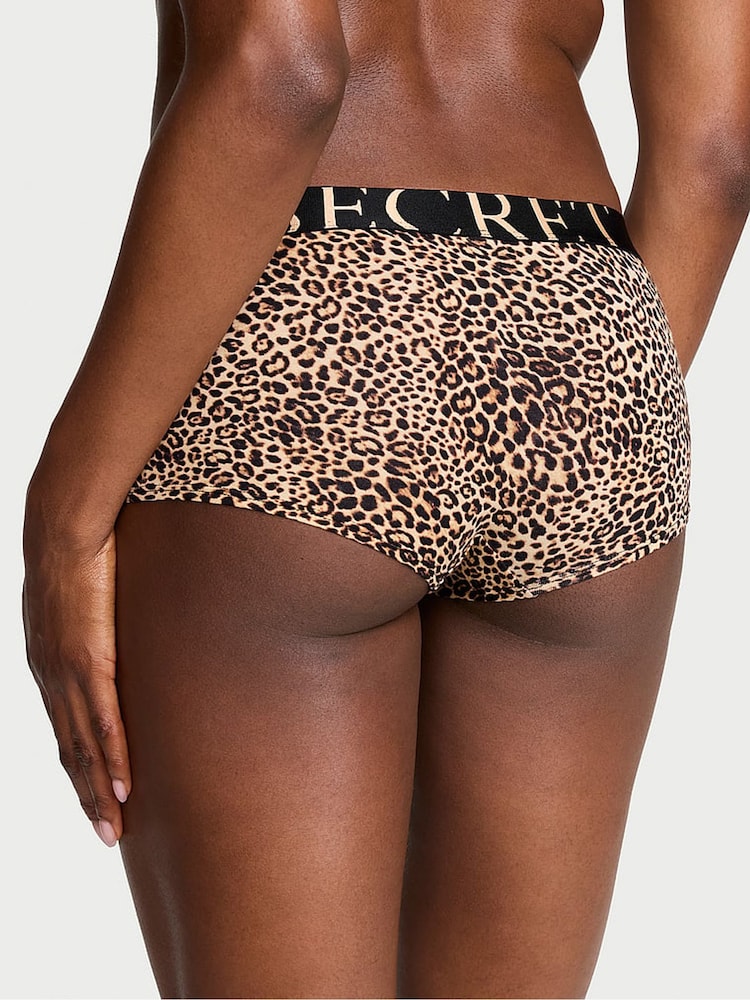 Victoria's Secret Leopard Brown Short Exploded Logo Knickers - Image 2 of 2 Victoria's Secret Leopard Brown Short Exploded Logo Knickers - Image 2 of 2