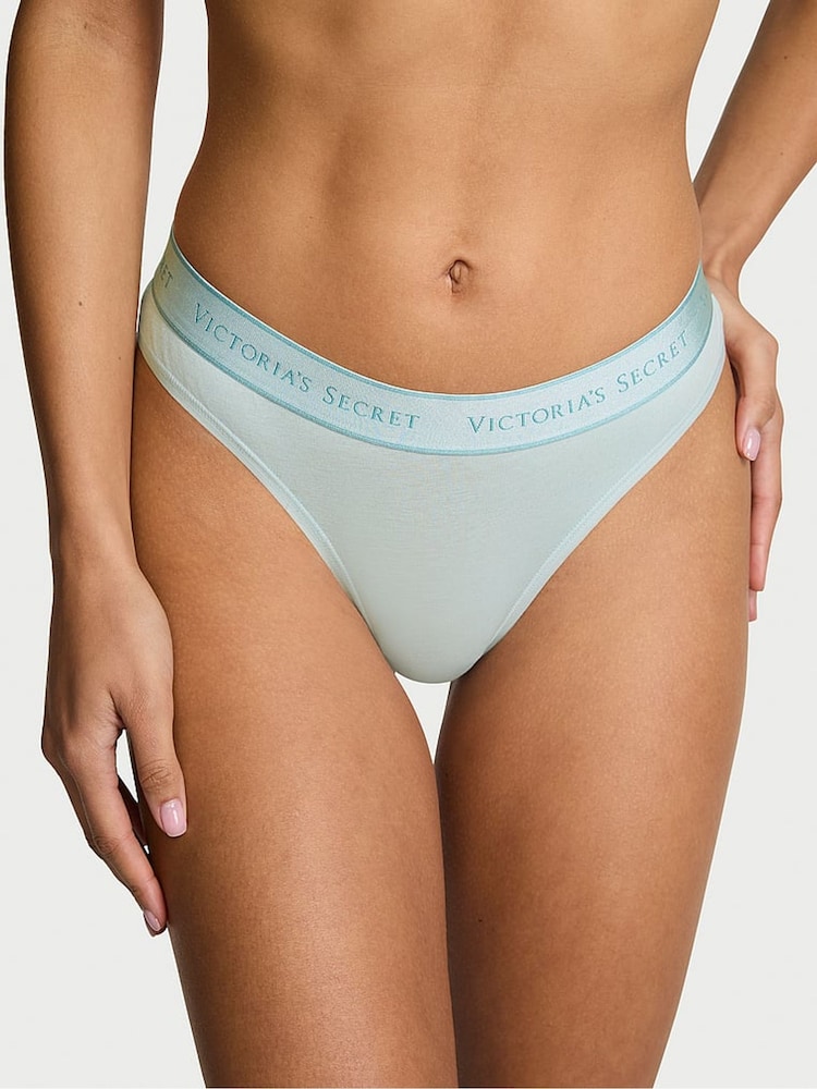 Victoria's Secret Yacht Blue Thong Logo Knickers - Image 1 of 2