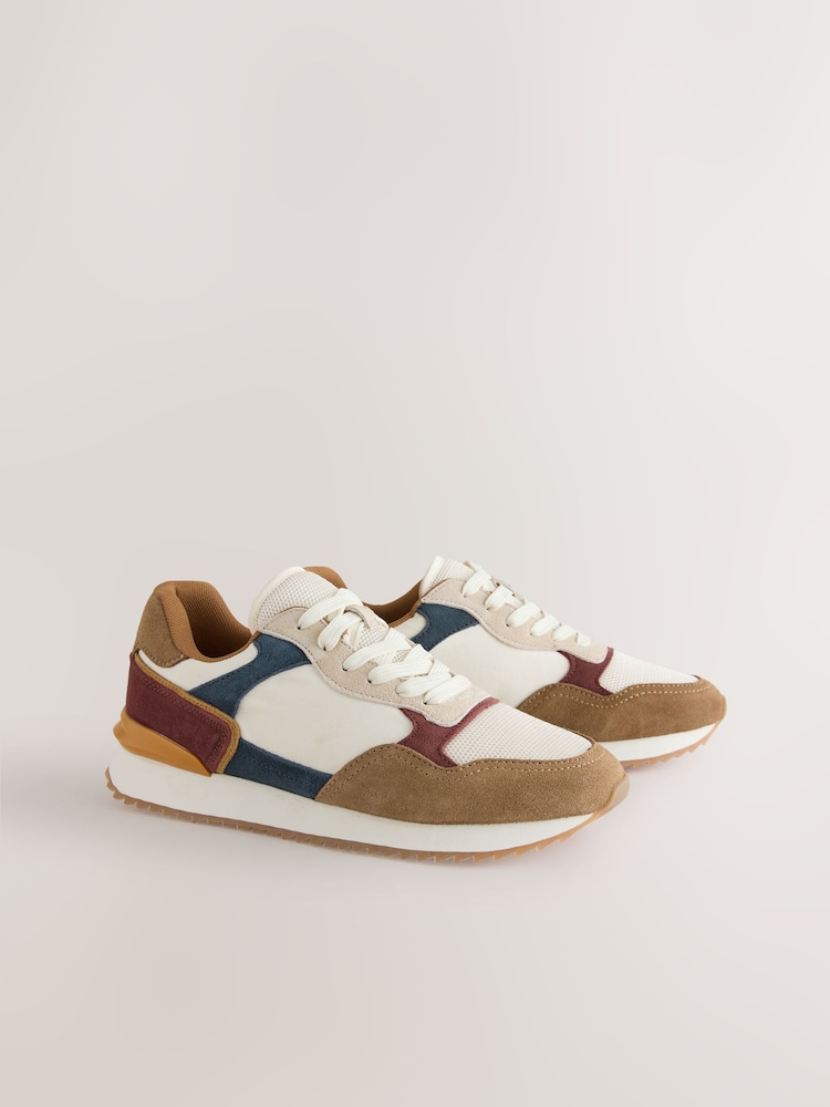 Multi Colour Trainers with Suede Trim - Image 1 of 5