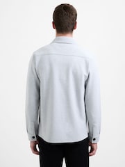 French Connection Grey Canvas Jersey Chest Pocket Button-Up Overshirt - Image 2 of 5