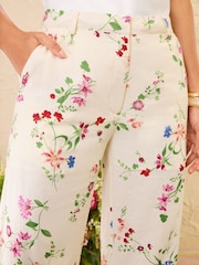 Love & Roses Floral Wide Leg Trousers - Image 4 of 4