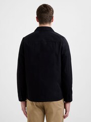 French Connection Black Cotton Nylon Blend Flap Pocket Button-Up Overshirt - Image 2 of 4