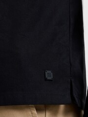 French Connection Black Cotton Nylon Blend Flap Pocket Button-Up Overshirt - Image 4 of 4