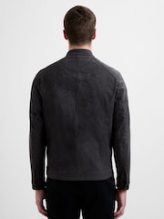 French Connection Brown Suede-Style Funnel Neck Zip-Up Jacket - Image 2 of 5