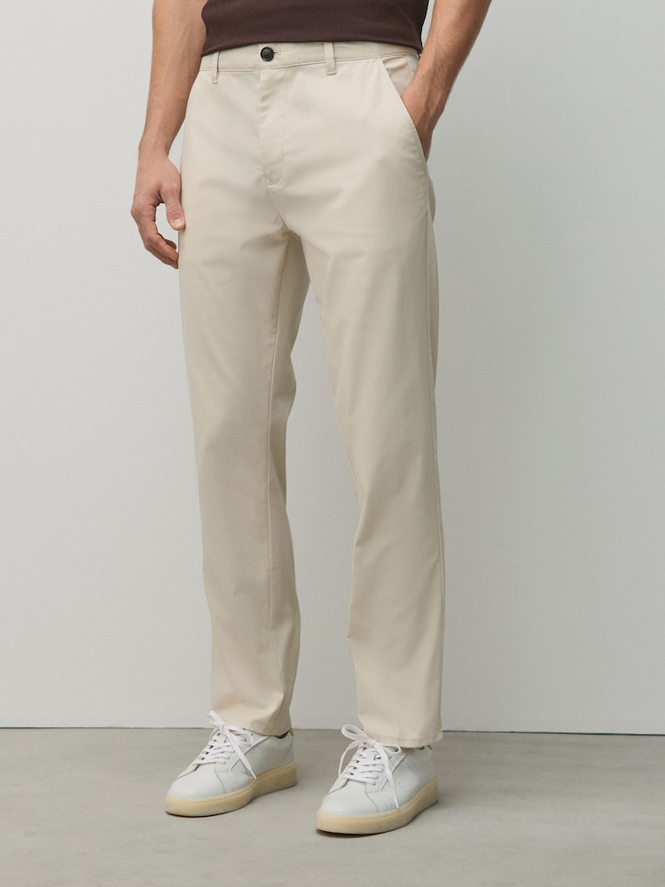 Ecru White Slim Fit Cotton Rich Stretch Chinos - Image 1 of 11