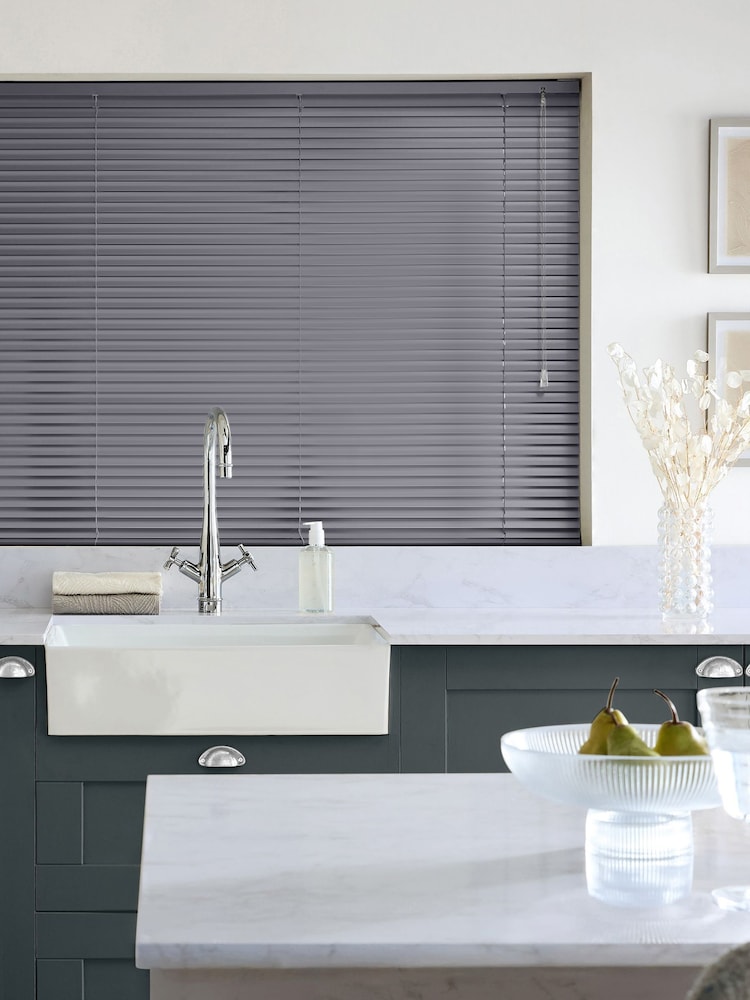 Grey Umbra Made To Measure 25mm Aluminium Venetian Blinds - Image 2 of 7