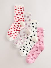 Sketchy Heart Ankle Socks 4 Pack - Image 1 of 7