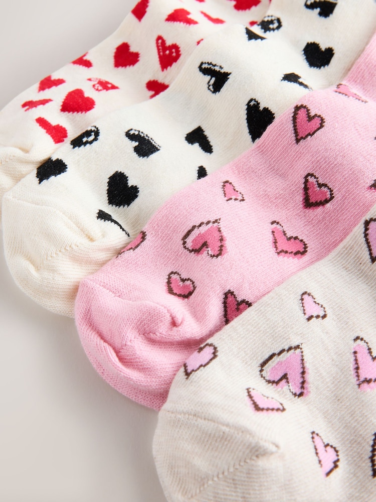 Sketchy Heart Ankle Socks 4 Pack - Image 7 of 7