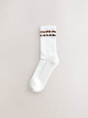 Rayas animal - 3 pares de calcetines deportivos tobilleros de canalé con suela acolchada y soporte para el arco de self. - Imagen 4 de 6