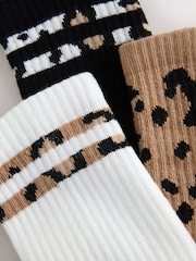 Rayas animal - 3 pares de calcetines deportivos tobilleros de canalé con suela acolchada y soporte para el arco de self. - Imagen 5 de 6