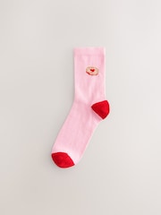 Jammy Heart Ankle Socks 4 Pack - Image 2 of 7