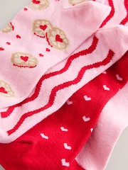Jammy Heart Ankle Socks 4 Pack - Image 6 of 7
