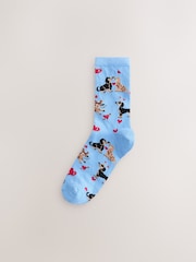 Navy/Grey Dog Heart Ankle Socks 4 Pack - Image 3 of 7