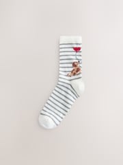 Navy/Grey Dog Heart Ankle Socks 4 Pack - Image 5 of 7