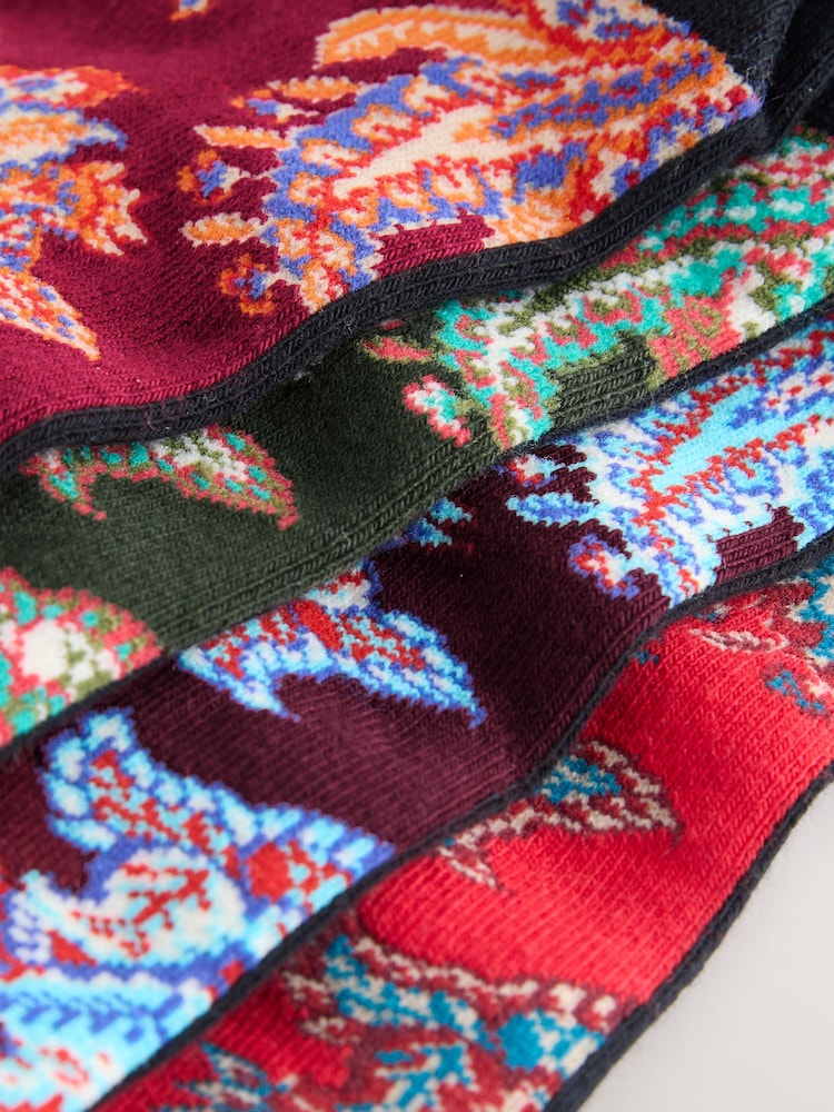 Bandana Print Footbed Ankle Socks 4 Pack - Image 7 of 7