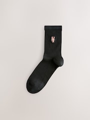 Nautical Fisherman Print Embroidered Motif Ankle Socks 4 Pack - Image 5 of 7