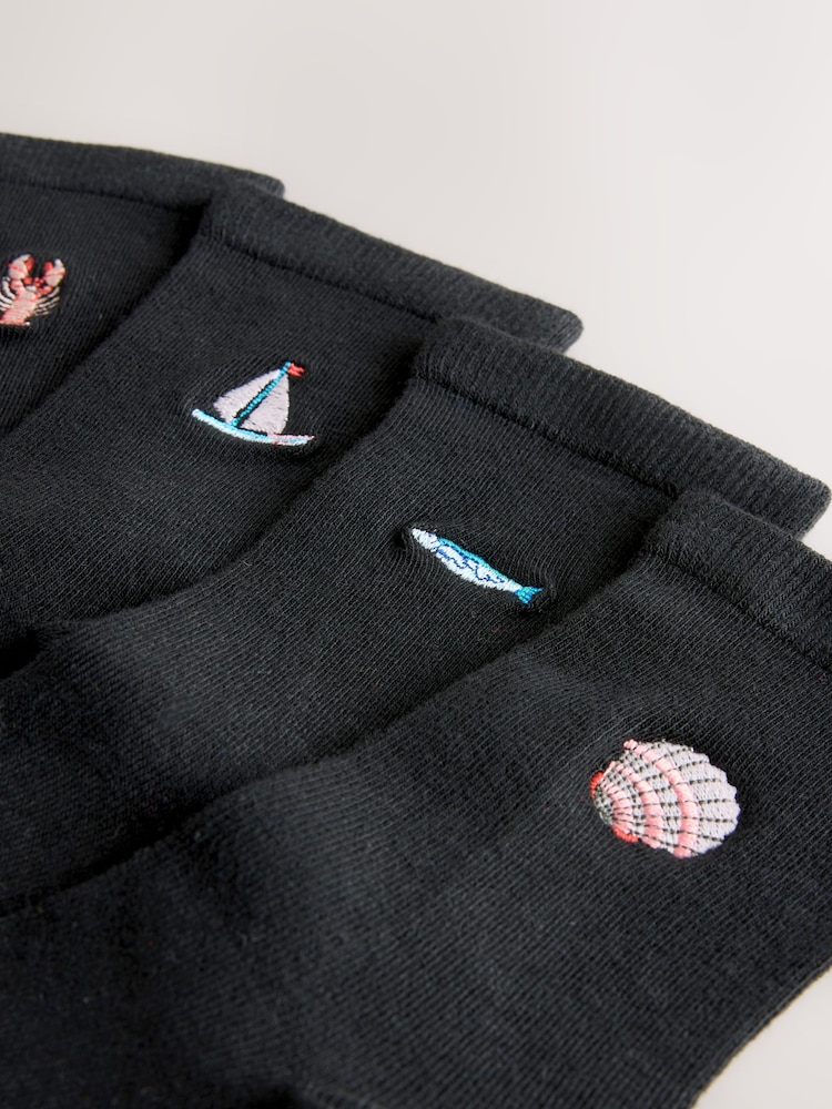 Nautical Fisherman Print - Nogavice z vezenim motivom za gležnje 4 Pack - Slika 7 iz 7 Nautical Fisherman Print - Nogavice z vezenim motivom za gležnje 4 Pack - Slika 7 iz 7