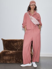 Pink Active Linen Blend Quarter Zip Sports Jacket - Image 3 of 10