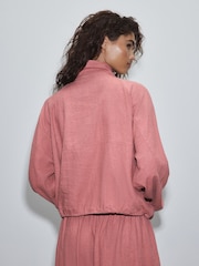 Pink Active Linen Blend Quarter Zip Sports Jacket - Image 5 of 10