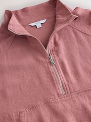 Pink Active Linen Blend Quarter Zip Sports Jacket - Image 8 of 10