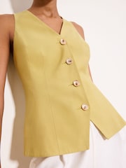 Lipsy Green Peplum Tailored Waistcoat - Image 2 of 5