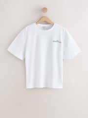 Active White Hamptons Cotton Graphic Oversized T-Shirt - Image 4 of 7