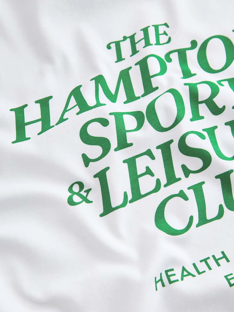 Active White Hamptons Cotton Graphic Oversized T-Shirt - Image 7 of 7