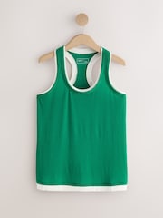 綠色 - Active Layered Sports Vest Top - 圖片 6/8