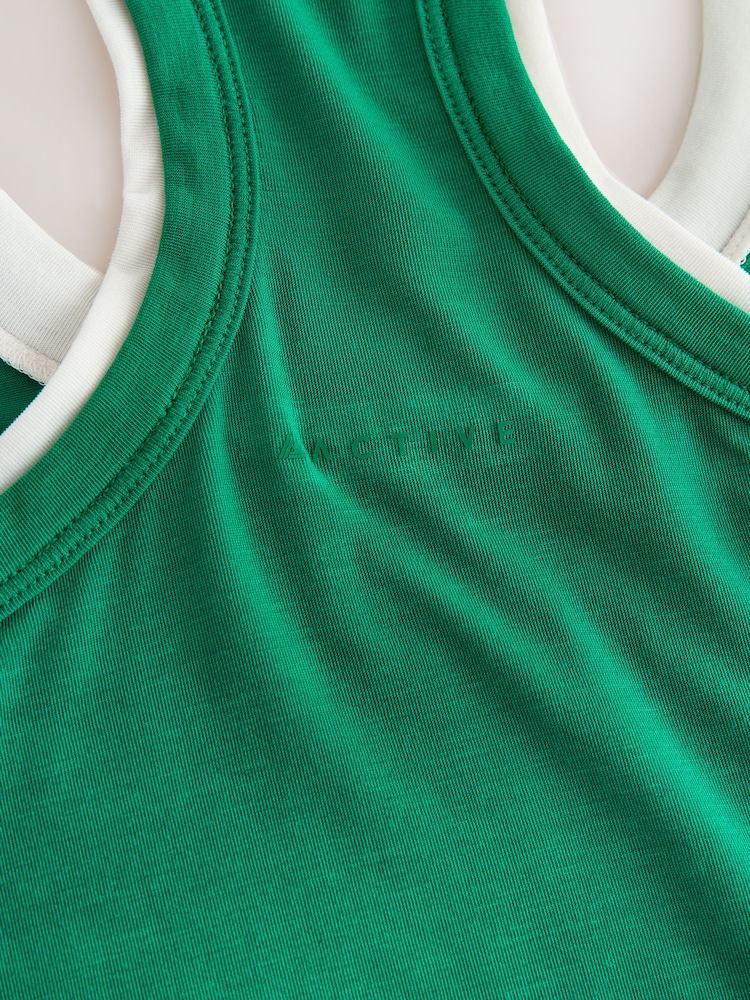 綠色 - Active Layered Sports Vest Top - 圖片 8/8