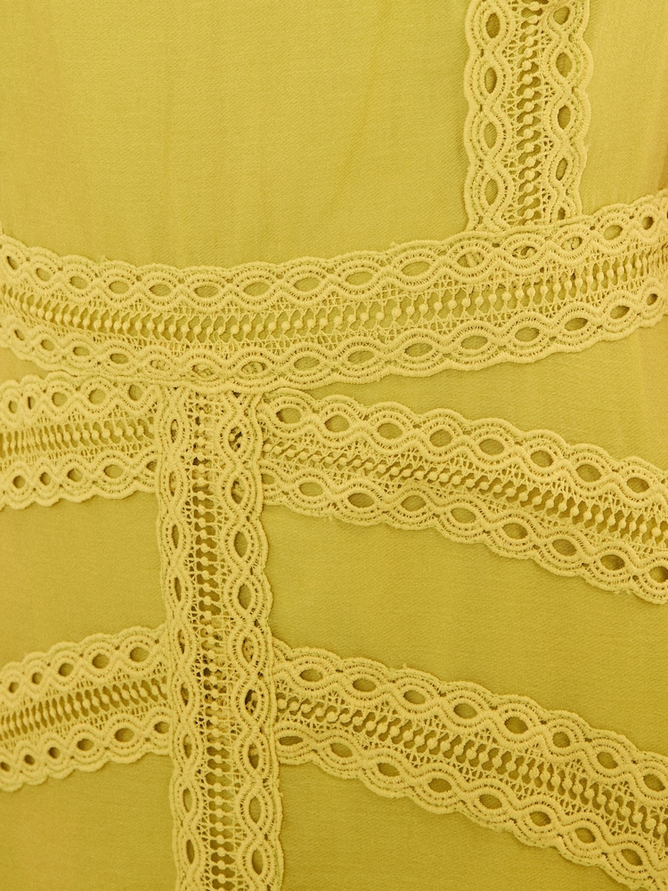 Love & Roses Lime Green Lace Drop Waist Sleeveless Midi Dress - Image 5 of 5 Love & Roses Lime Green Lace Drop Waist Sleeveless Midi Dress - Image 5 of 5