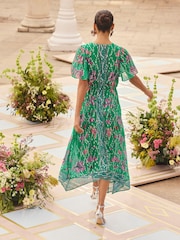 Love & Roses Metallic Trim Hanky Hem Midi Dress - Bild 4 von 6