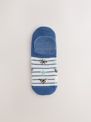 Navy/Ochre Bee Invisible Trainer Socks 4 Pack - Image 3 of 8